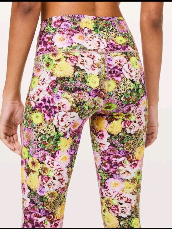 lululemon athletica Pants - Lululemon Athletica Wunder Under Nulux Foral Print High-Rise Leggings Vibrant 6